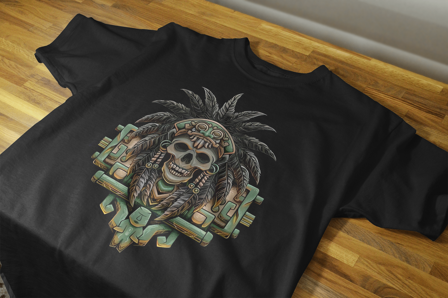 Camiseta Calavera Prehispánica – Arte Ancestral Mexica