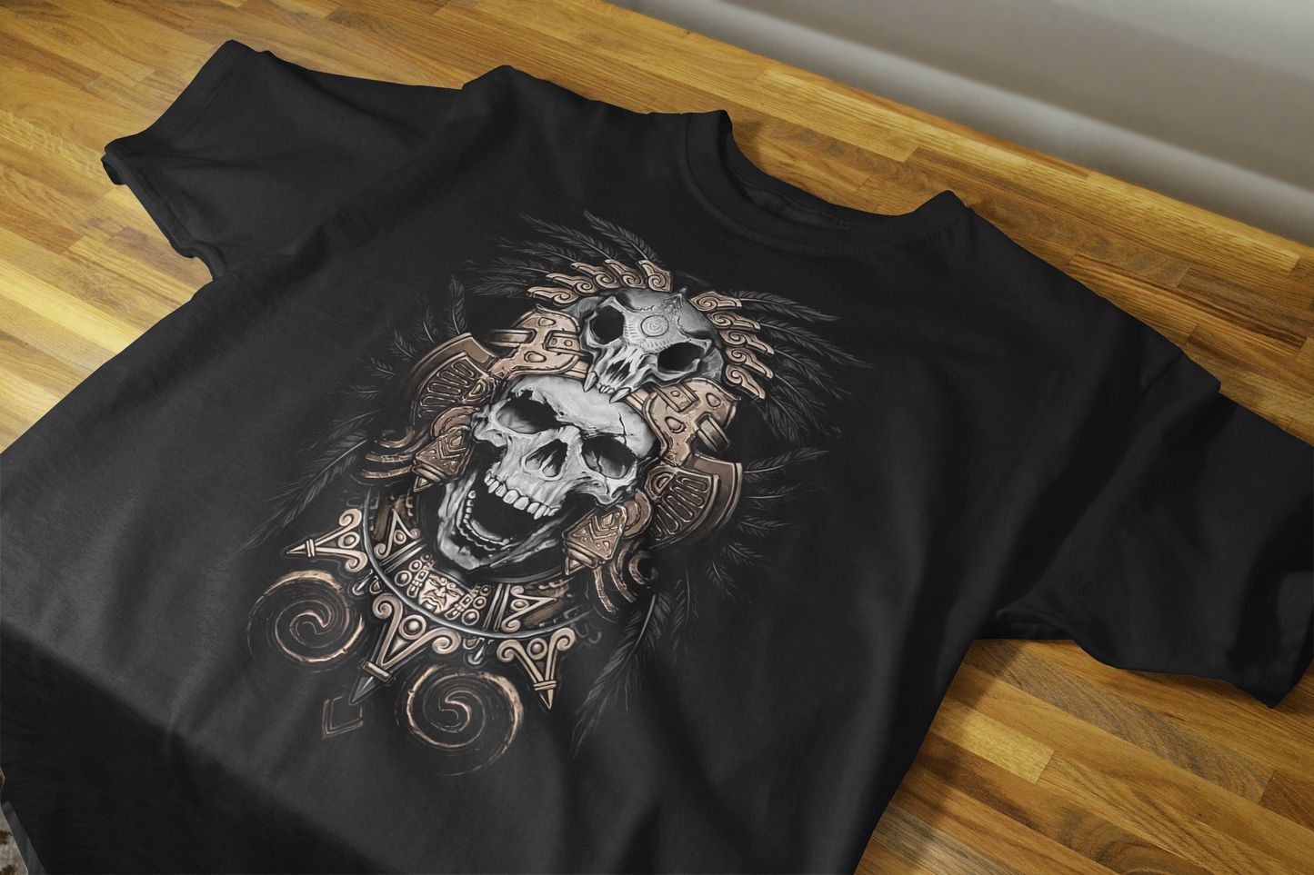 Camiseta Calavera Prehispánica – Arte Ancestral Mexica