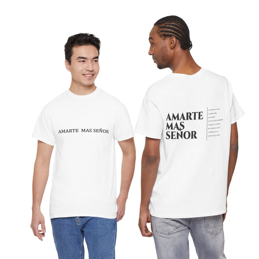 Camisa Cristiana “Amarte Más, Señor” – Diseño Tipográfico Minimalista