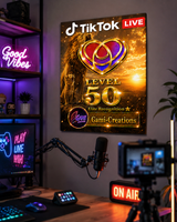 Personalized TikTok LIVE Fan Club Recognition Plaque | Level 30, Level 40 & Level 50 | Custom Creator Award | Premium Dye Sublimation