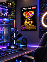 Personalized TikTok LIVE Fan Club Recognition Plaque | Level 30, Level 40 & Level 50 | Custom Creator Award | Premium Dye Sublimation